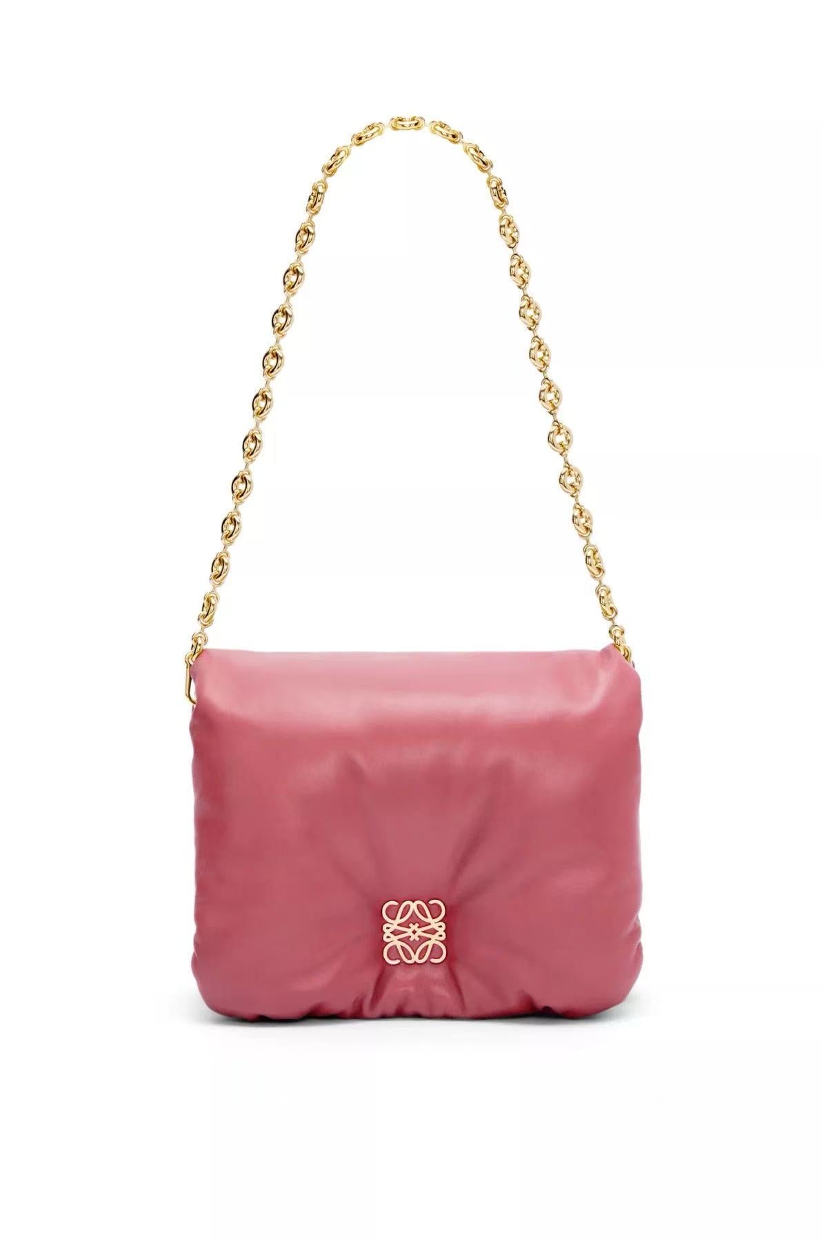 Shiny Nappa Sheep Leather Puffer Goya Handbag
