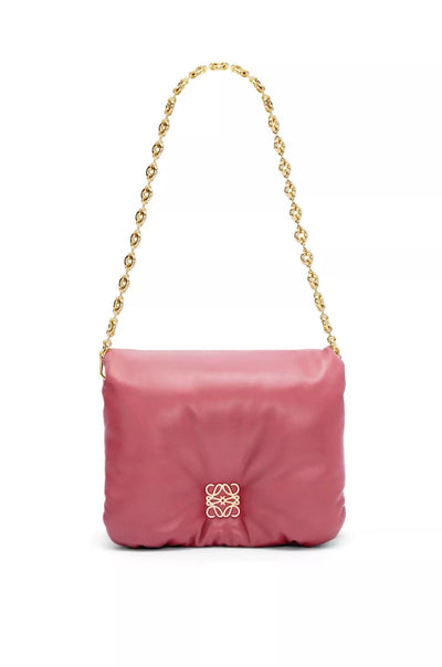 Shiny Nappa Sheep Leather Puffer Goya Handbag