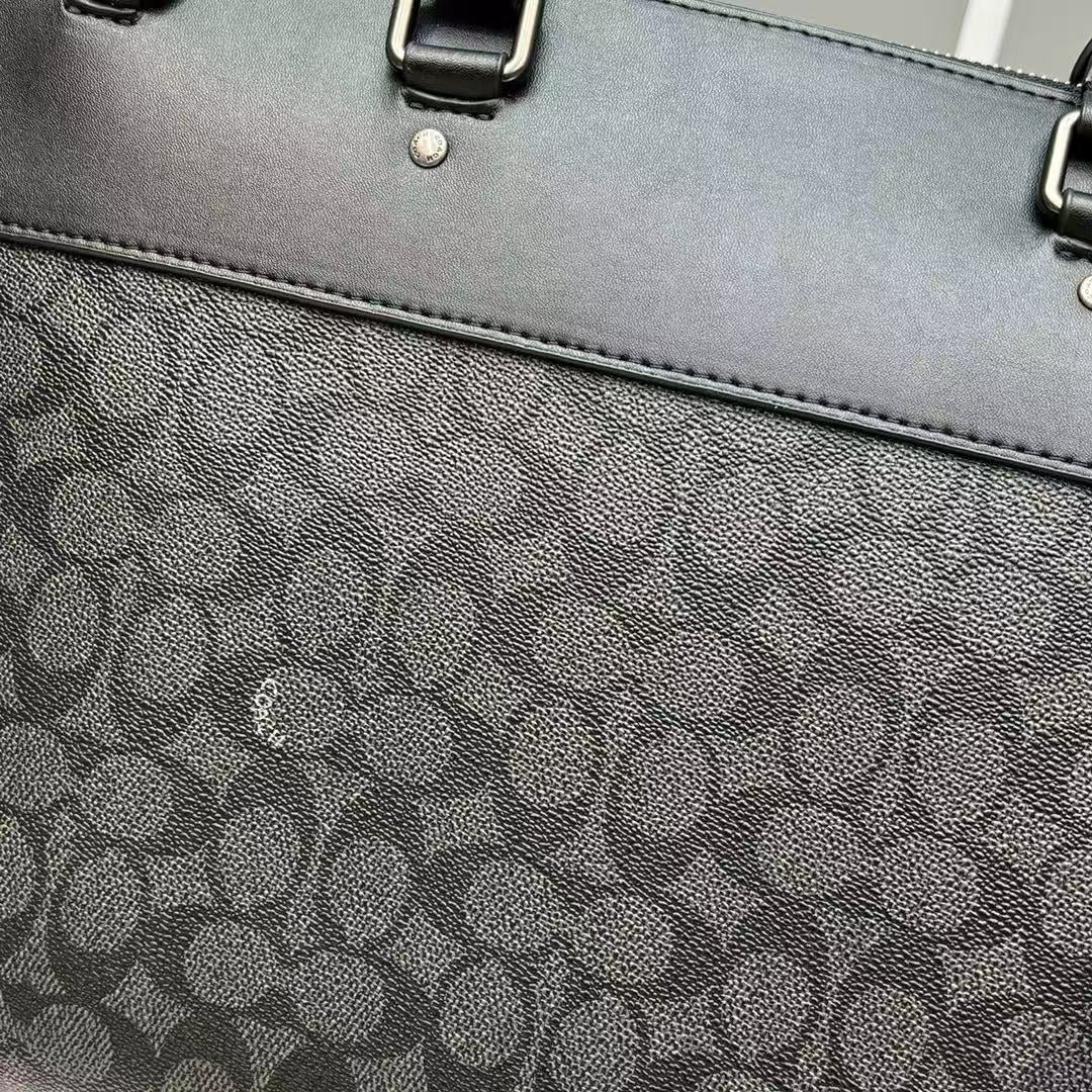 Coac*h Sullivan leather black flower briefcase