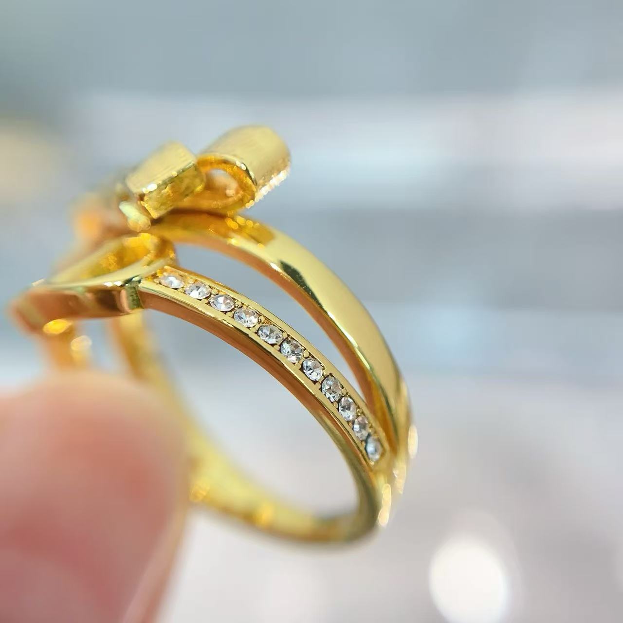 Dio*r CD Bow Double Ring