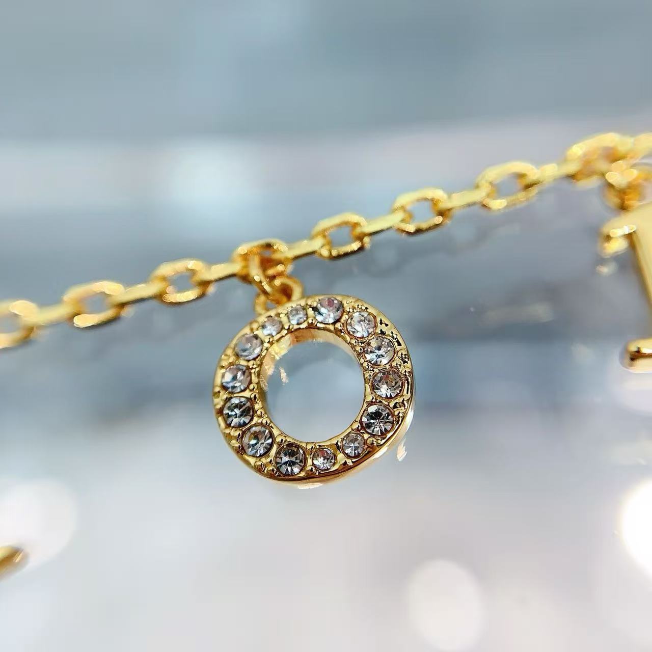 Dio*r Pink Daisy Letter Logo Bracelet/Necklace