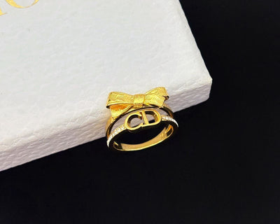 Dio*r CD Bow Double Ring
