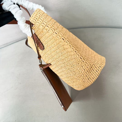 26s straw-knitted shoulder bag