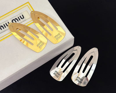 Miumi*u Hollow Logo Metal Side BB Hair Clip