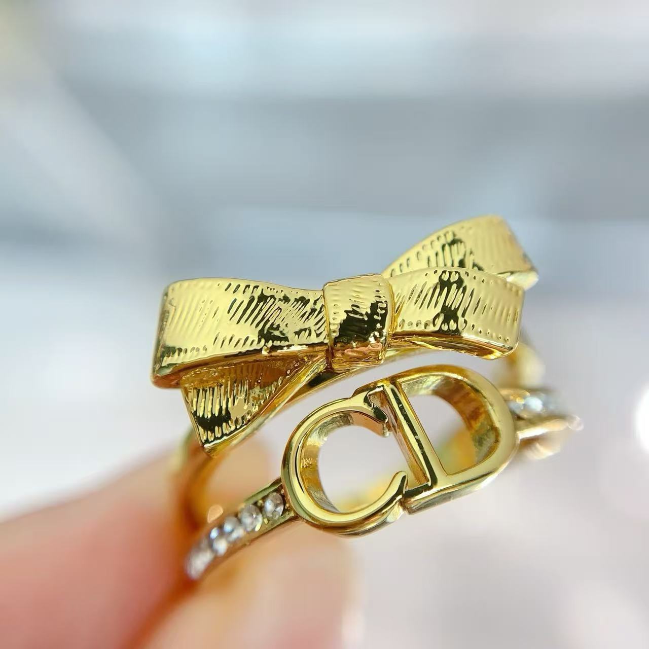 Dio*r CD Bow Double Ring