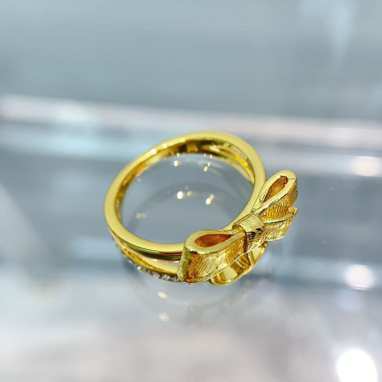 Dio*r CD Bow Double Ring