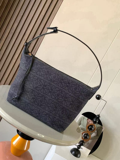 Anagram jacquard and cow leather Cubi handbag large size  bento bag