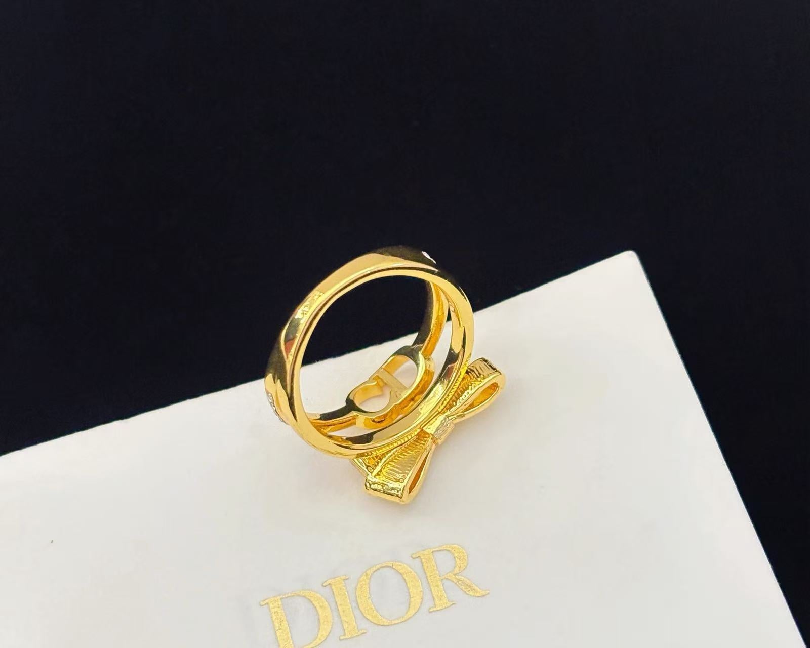Dio*r CD Bow Double Ring