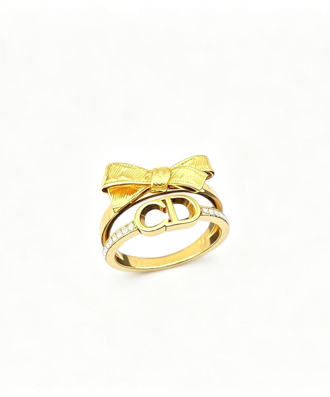 Dio*r CD Bow Double Ring
