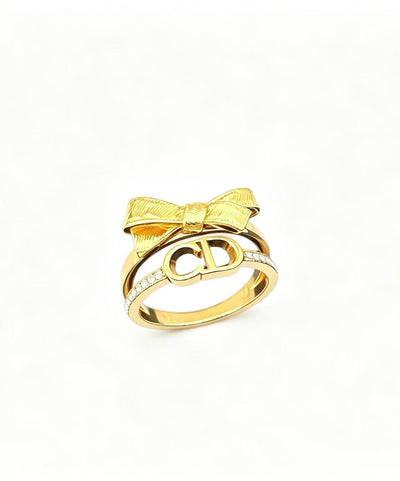Dio*r CD Bow Double Ring