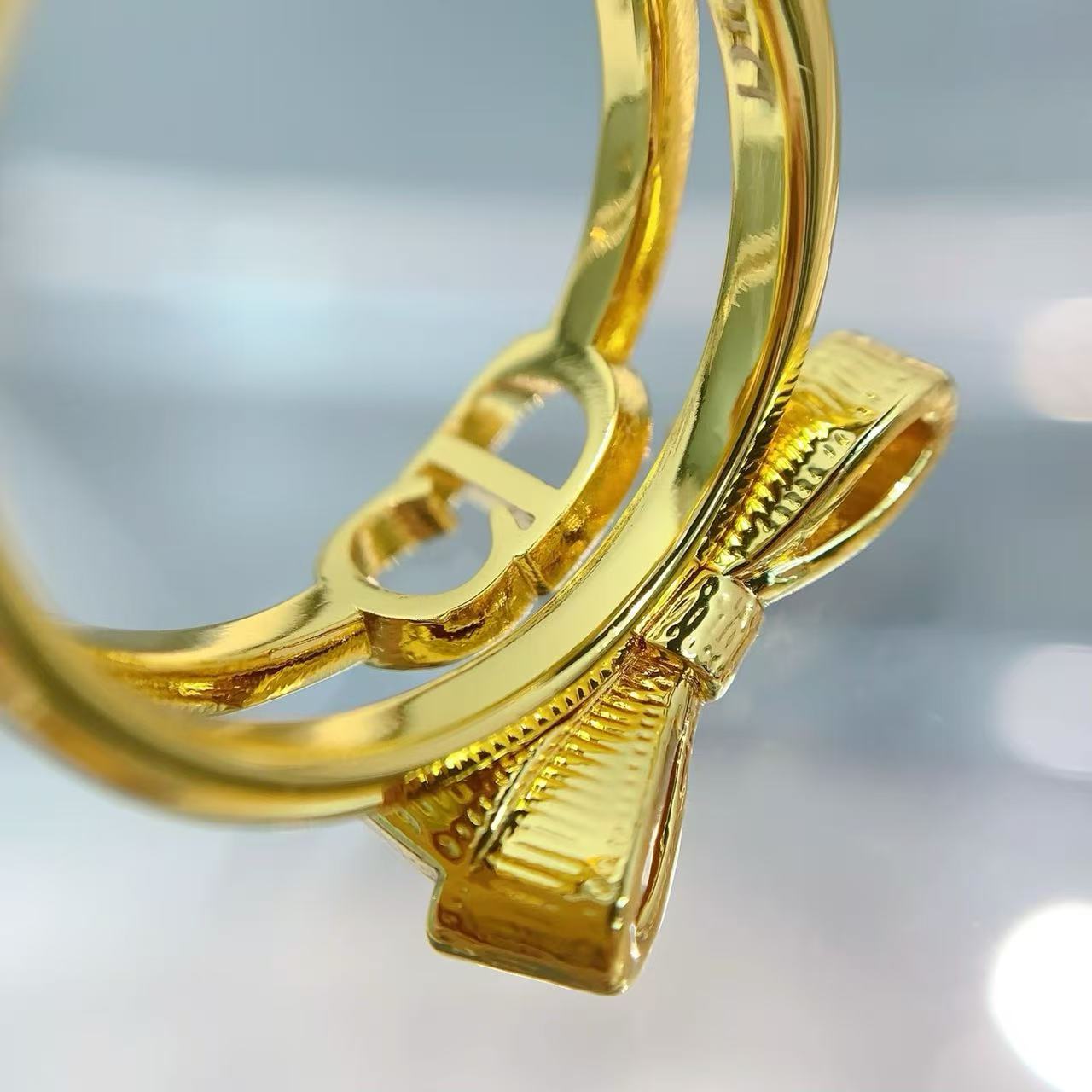 Dio*r CD Bow Double Ring