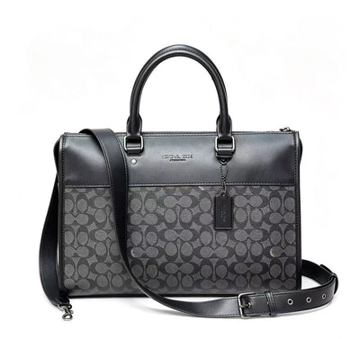 Coac*h Sullivan leather black flower briefcase
