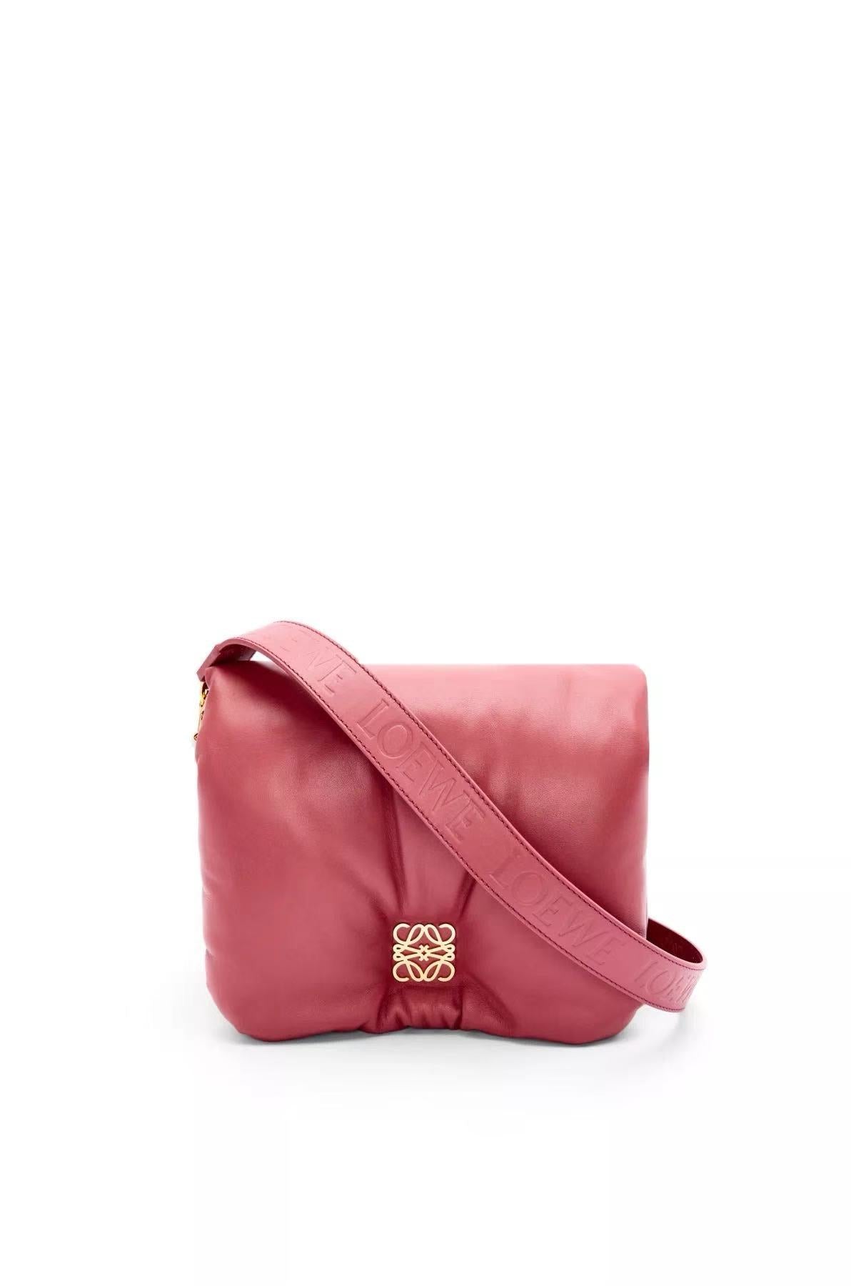 Shiny Nappa Sheep Leather Puffer Goya Handbag