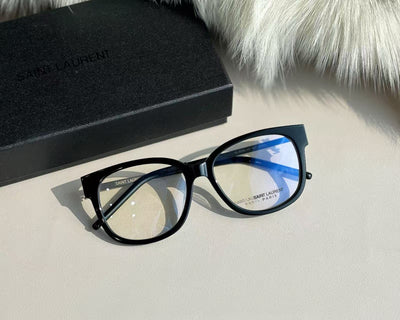 Sain*t Lauren*t Capsule Series SL M480 AF Square Frame Thin Leg Black Gold Optical Glasses