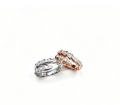 BVLGAR*I SERPENTI VIPER Spirit Snake Full Diamond Ring