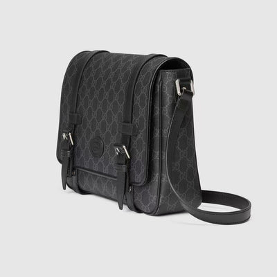 Gucc*i high-end artificial canvas men's 🚹GG postman bag