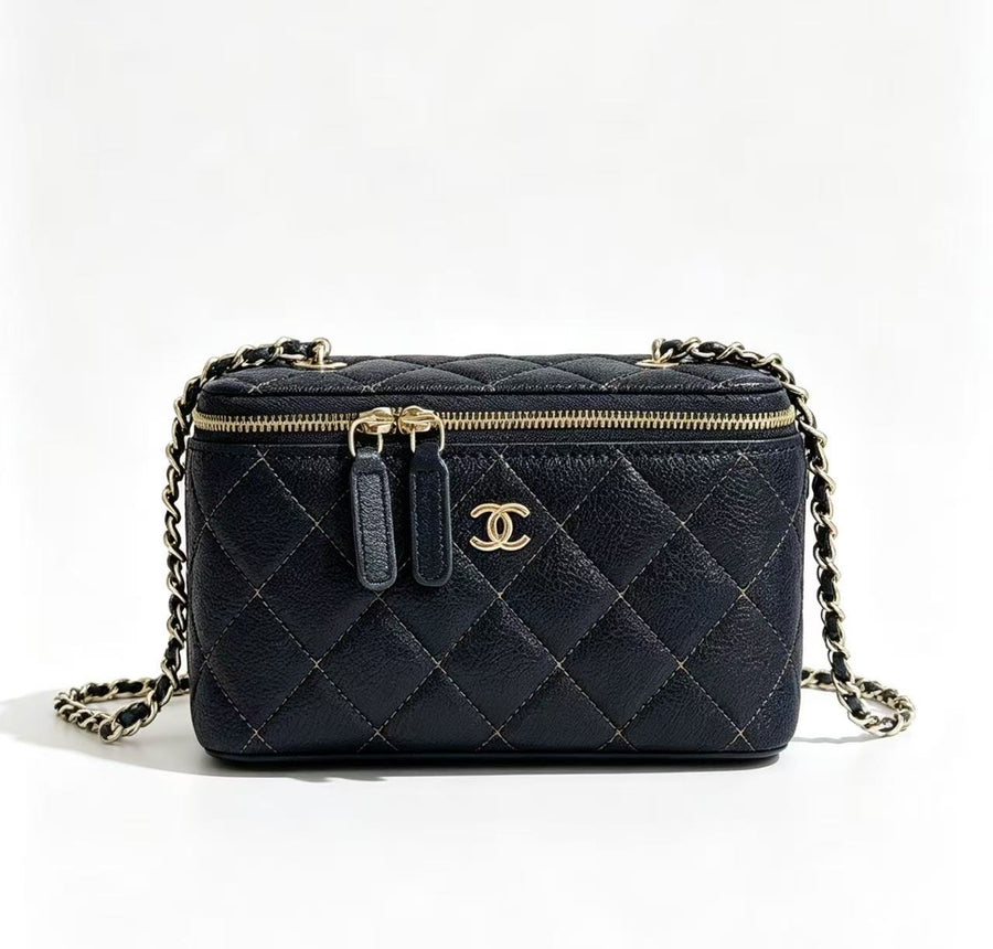 all-steel gold chain denim box bag
