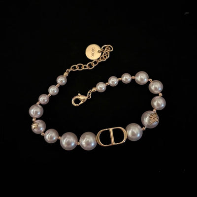 Dio*r 30 Montaigne CD pink pearl short necklace/bracelet