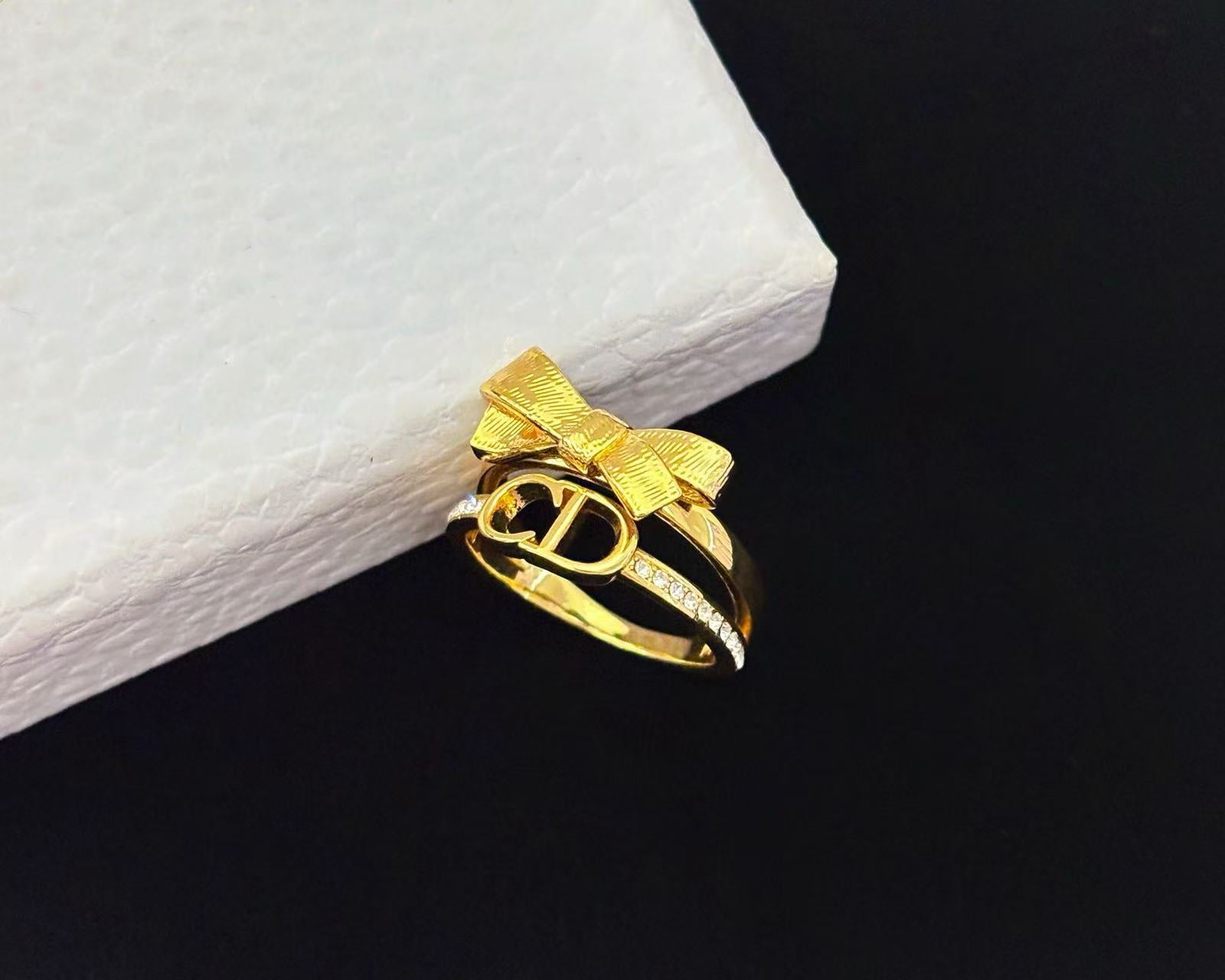 Dio*r CD Bow Double Ring