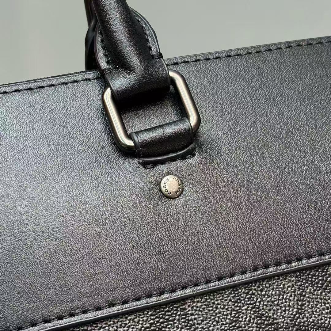 Coac*h Sullivan leather black flower briefcase