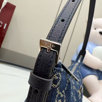 Dark blue washed GG denim