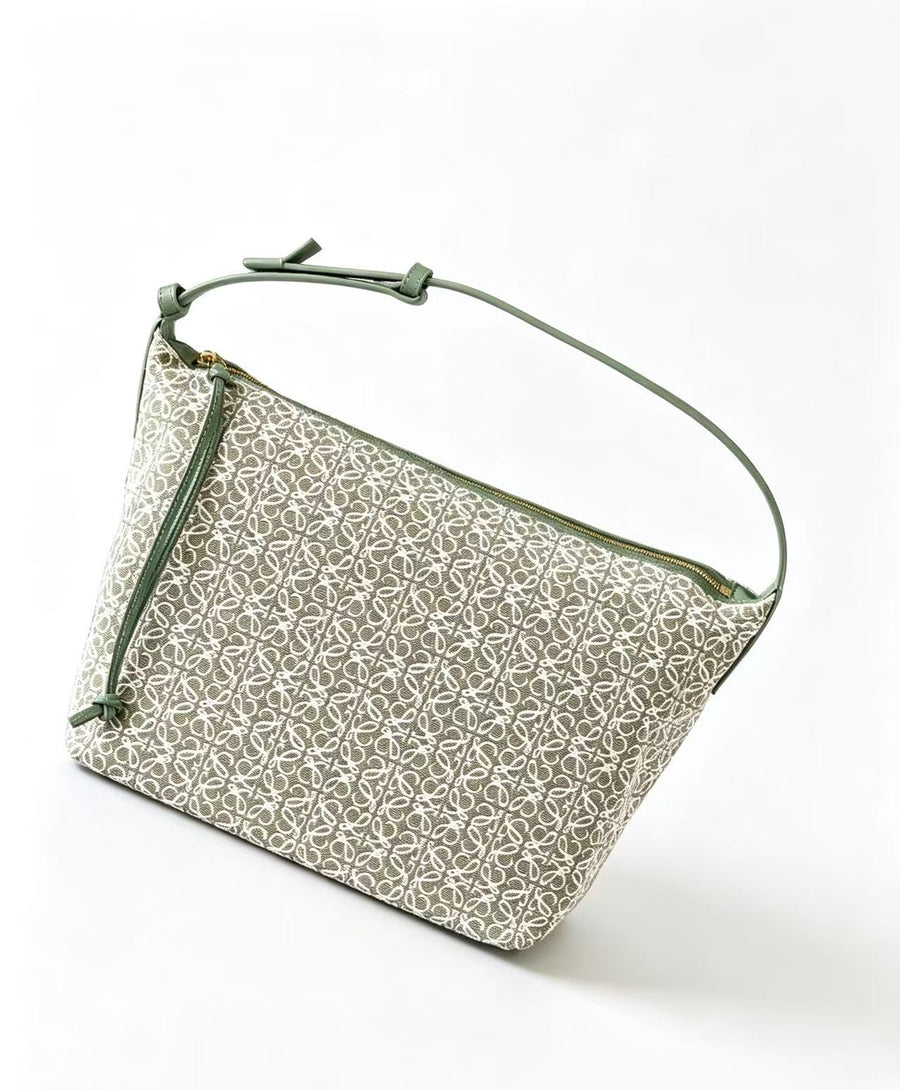 Anagram jacquard and cow leather Cubi handbag large size  bento bag