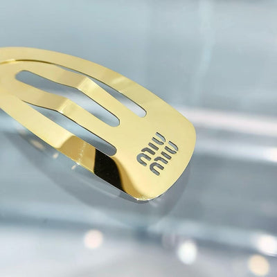 Miumi*u Hollow Logo Metal Side BB Hair Clip