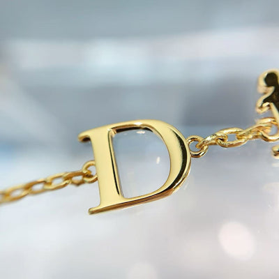 Dio*r Pink Daisy Letter Logo Bracelet/Necklace