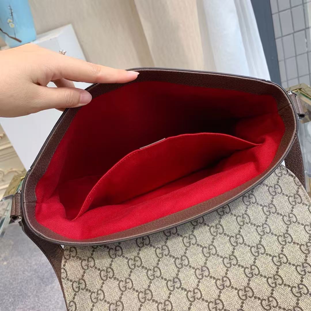 Gucc*i high-end artificial canvas men's 🚹GG postman bag