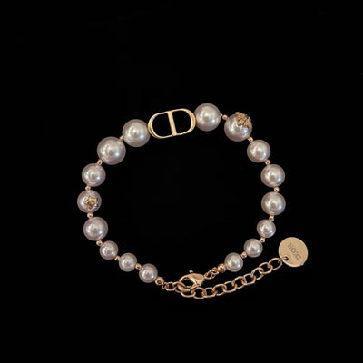 Dio*r 30 Montaigne CD pink pearl short necklace/bracelet