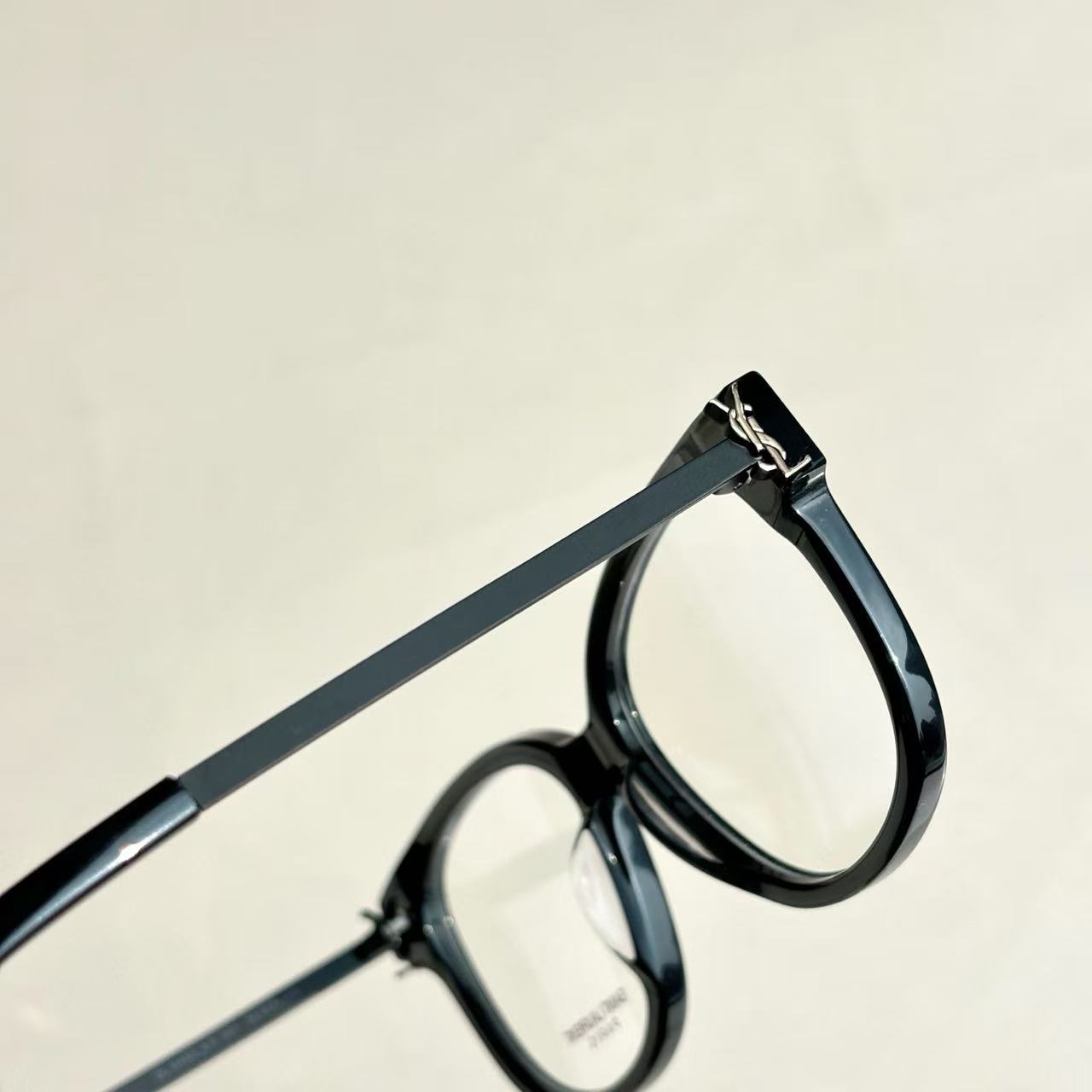 Sain*t Lauren*t Capsule Series SL M480 AF Square Frame Thin Leg Black Gold Optical Glasses