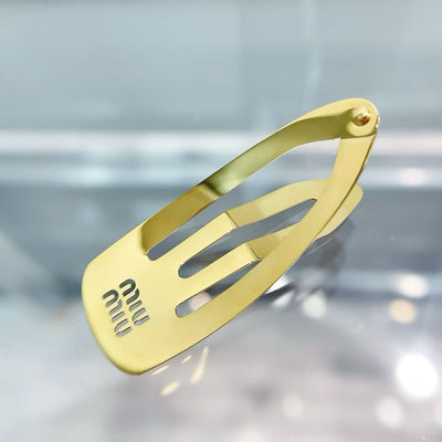 Miumi*u Hollow Logo Metal Side BB Hair Clip