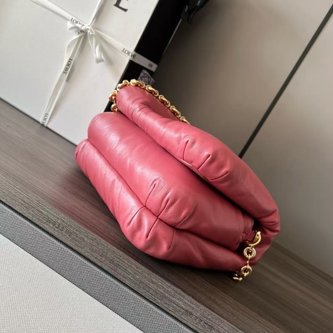 Shiny Nappa Sheep Leather Puffer Goya Handbag
