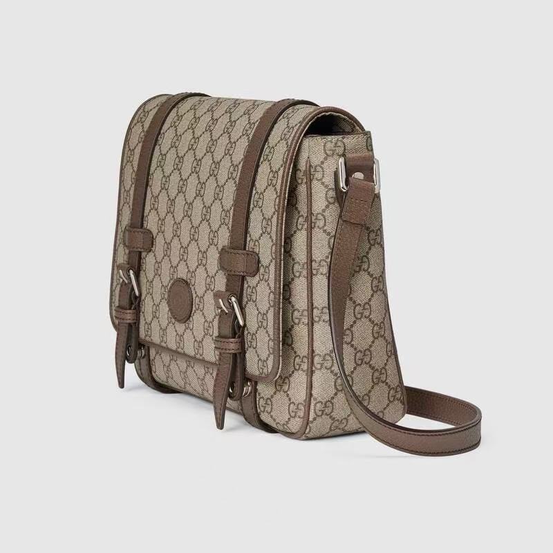 Gucc*i high-end artificial canvas men's 🚹GG postman bag