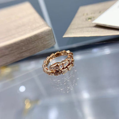 BVLGAR*I SERPENTI VIPER Spirit Snake Full Diamond Ring