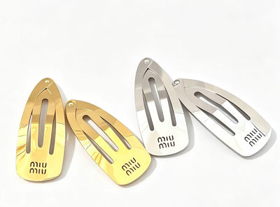 Miumi*u Hollow Logo Metal Side BB Hair Clip