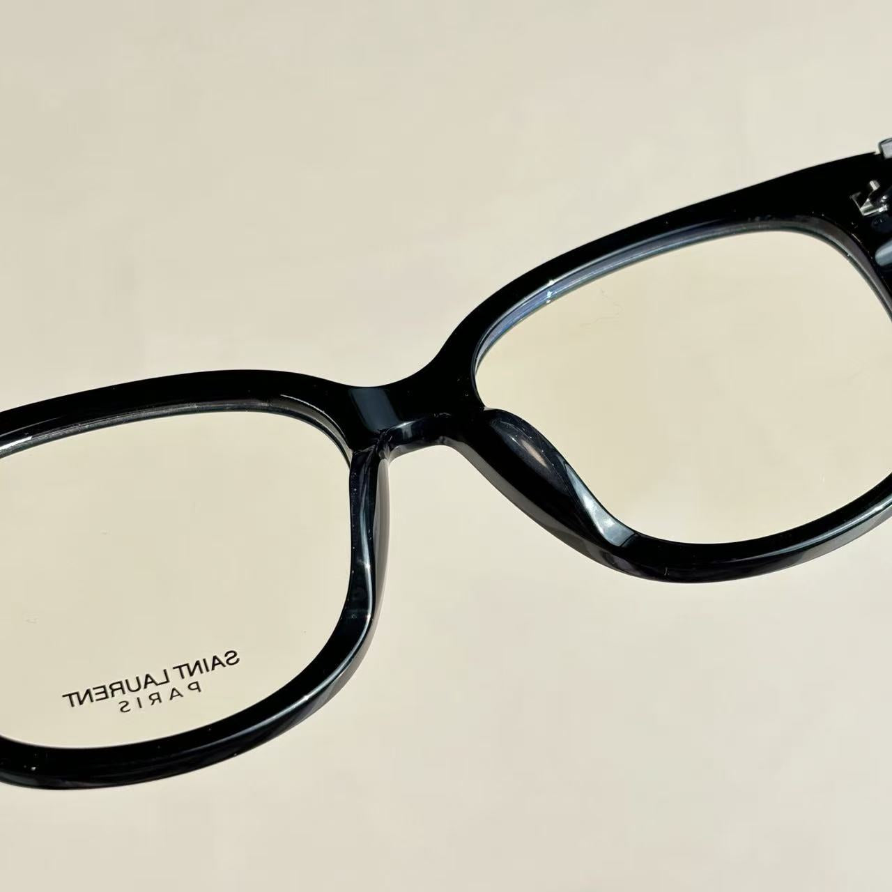 Sain*t Lauren*t Capsule Series SL M480 AF Square Frame Thin Leg Black Gold Optical Glasses