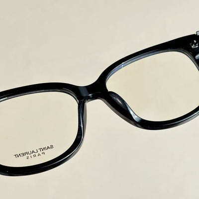 Sain*t Lauren*t Capsule Series SL M480 AF Square Frame Thin Leg Black Gold Optical Glasses