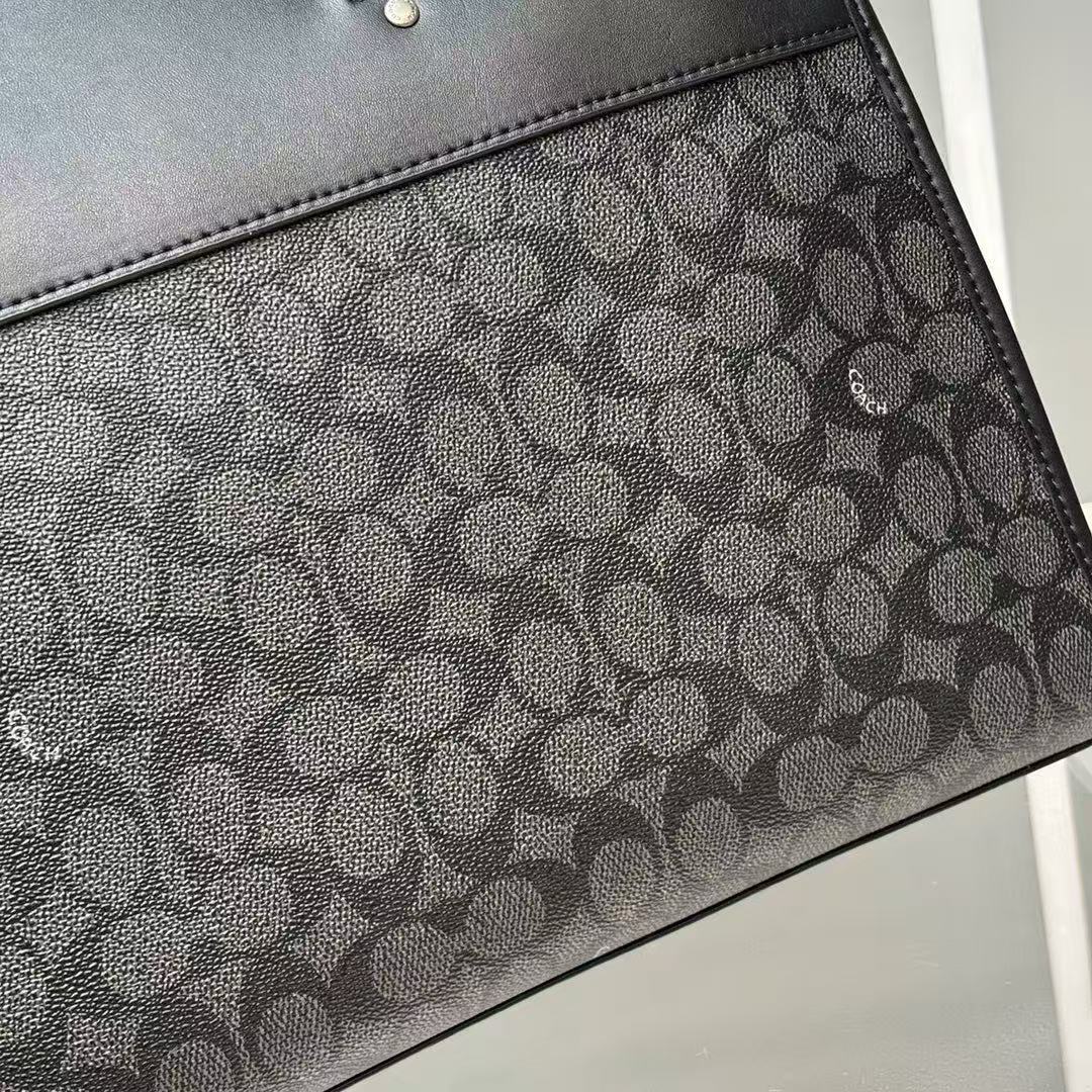 Coac*h Sullivan leather black flower briefcase