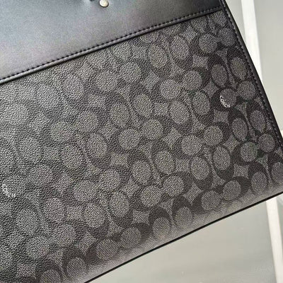 Coac*h Sullivan leather black flower briefcase