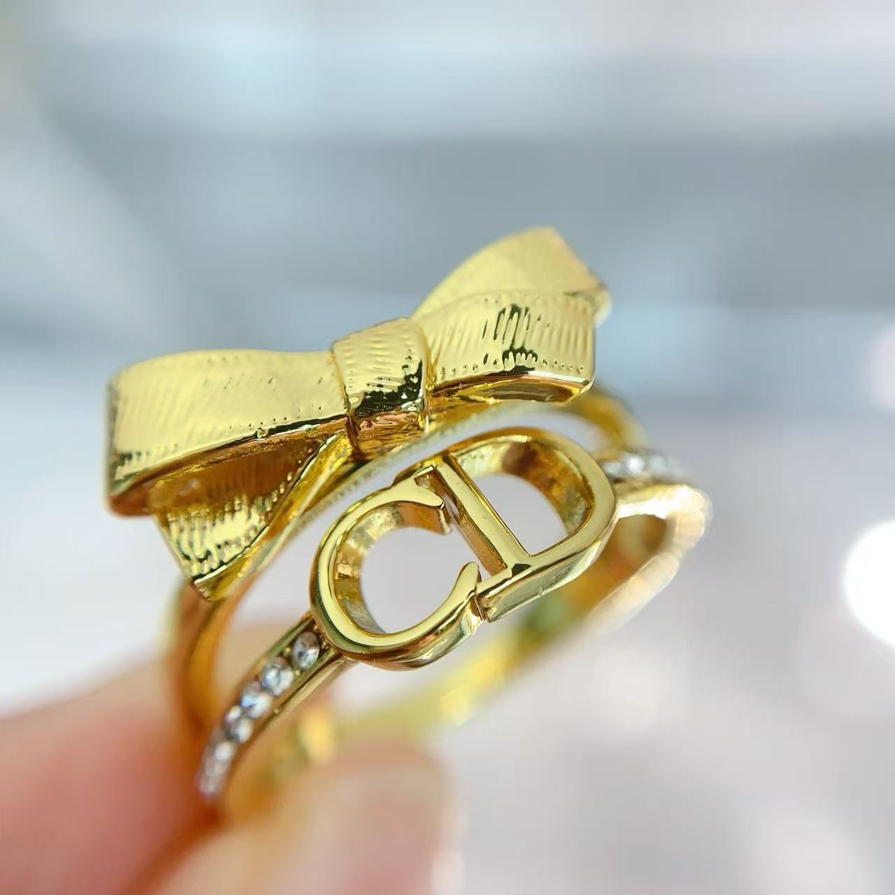 Dio*r CD Bow Double Ring
