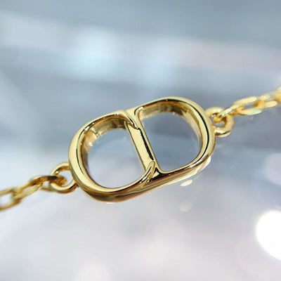 Dio*r CD Multi Flowers Series Metal Daisy CD Double Chain Bracelet/Necklace