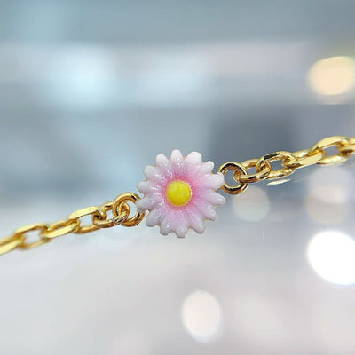 Dio*r Pink Daisy Letter Logo Bracelet/Necklace